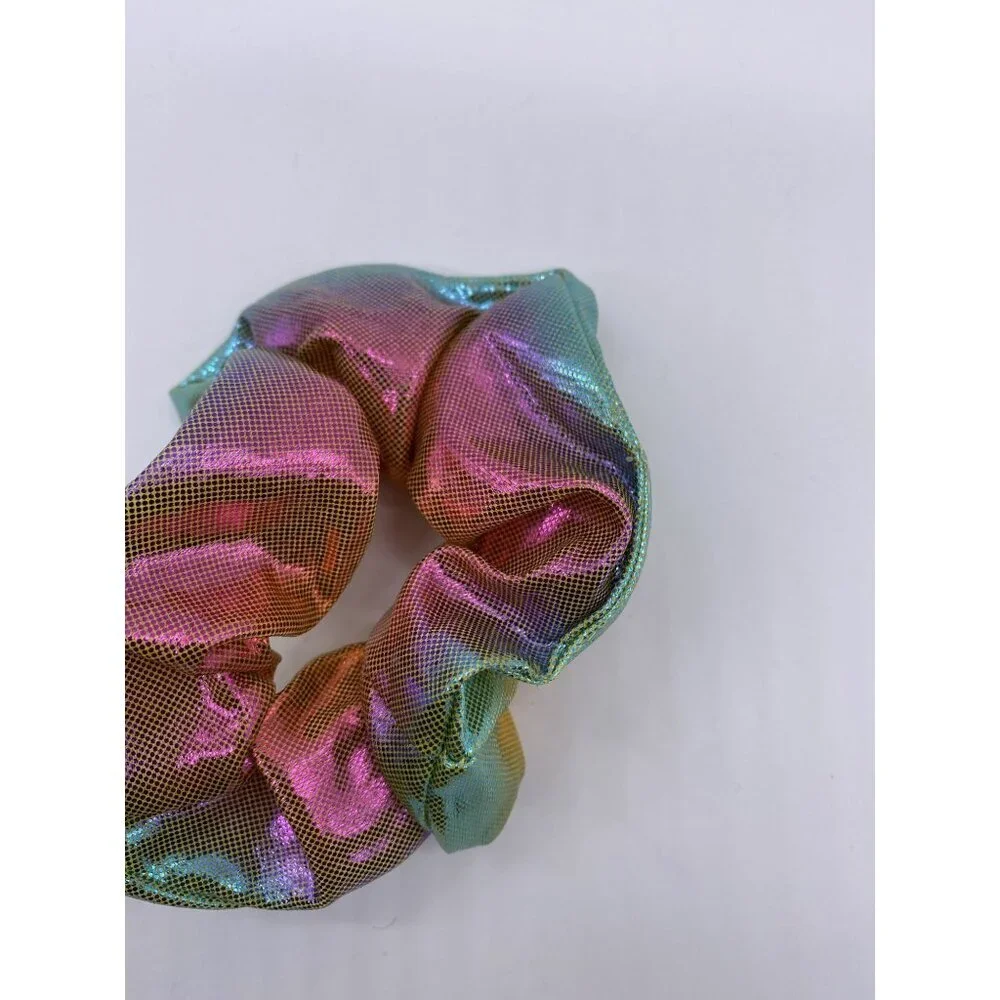 Hues Hair Scrunchie Shiny Multicolor Cloth Fabric 2 Pcs Women's Girls Elastic‎
